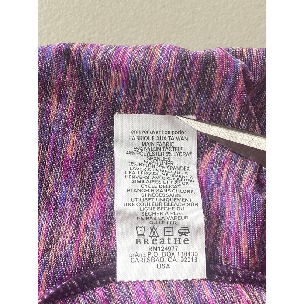 Prana Amaya Purple Space Dye Tank Dress Racerback Built In Bra Large Stretch - Picture 8 of 13